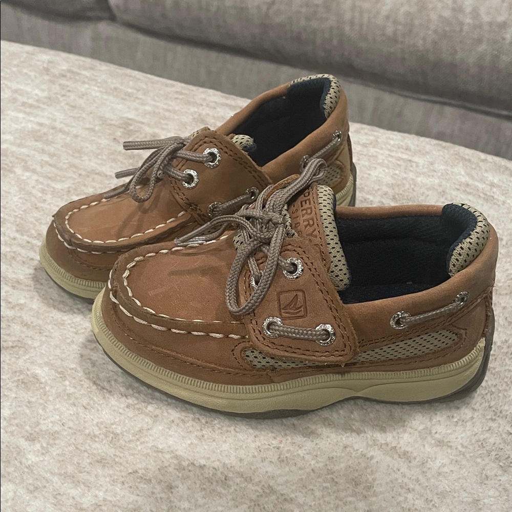 Sperry Kids Tan Moccasins